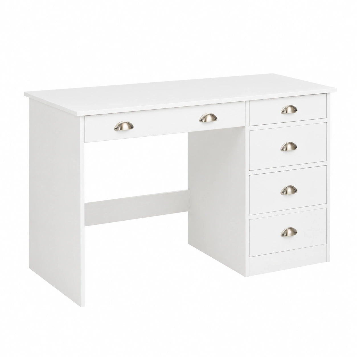 Bureau, avec rangement, avec tiroirs, coloris blanc, pour l’espace de travail