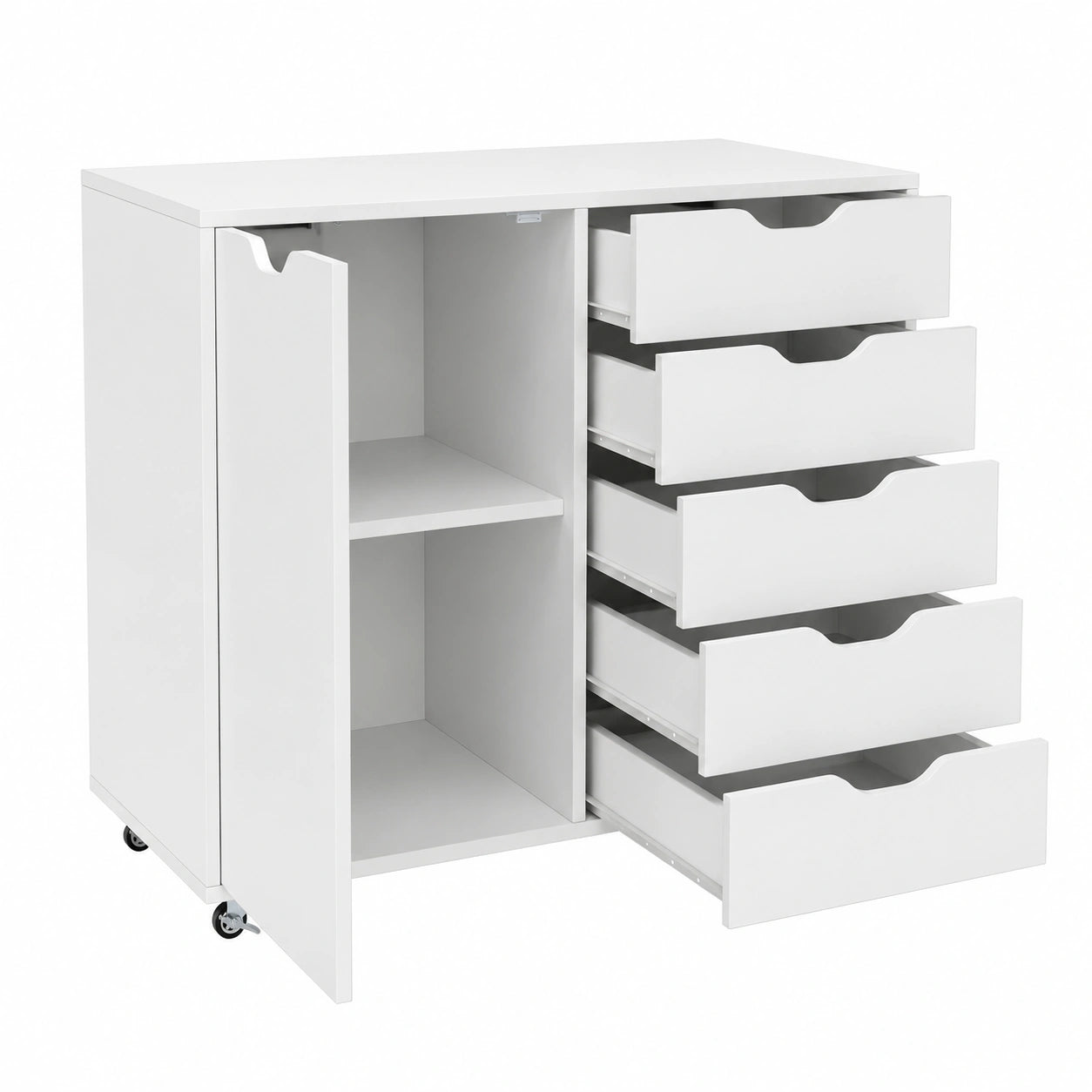Armoire, avec rangement, avec tiroirs, avec portes, coloris blanc, 79 x 39 x 65 cm, pour la chambre