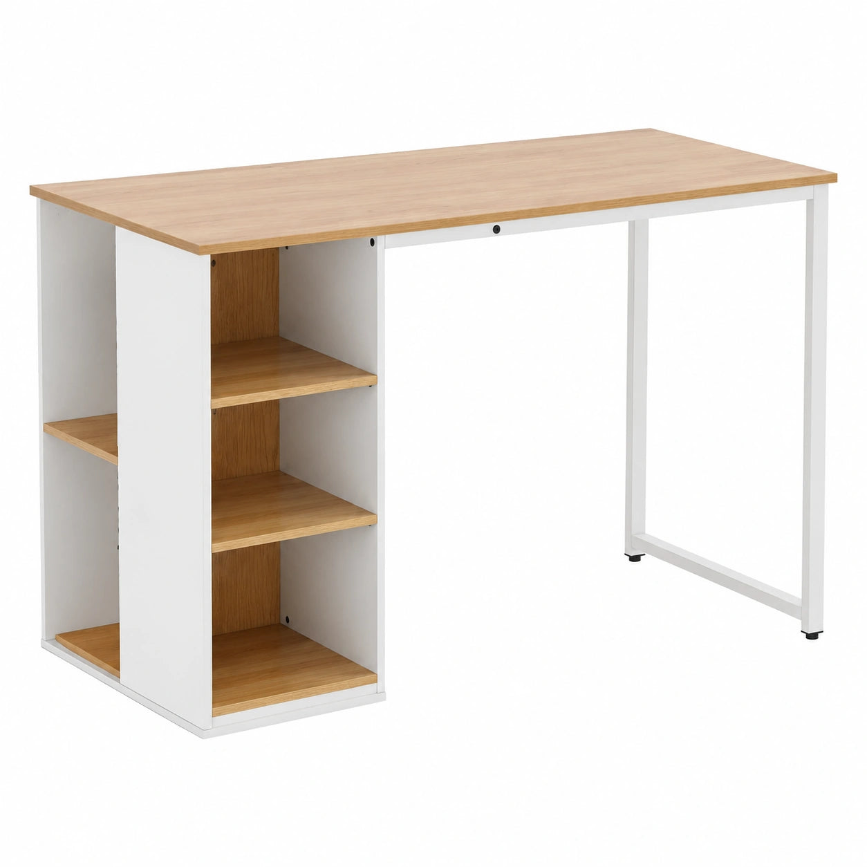 Bureau, avec rangement, coloris naturel, 59 x 115 x 75 cm, pour l’espace de travail