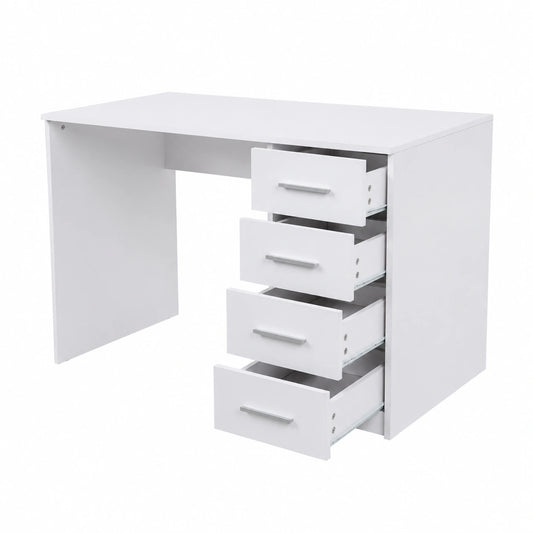 Commode, en panneaux de bois, avec tiroirs, avec portes, coloris blanc, 110 x 56 x 73 cm, pour la chambre ou le salon