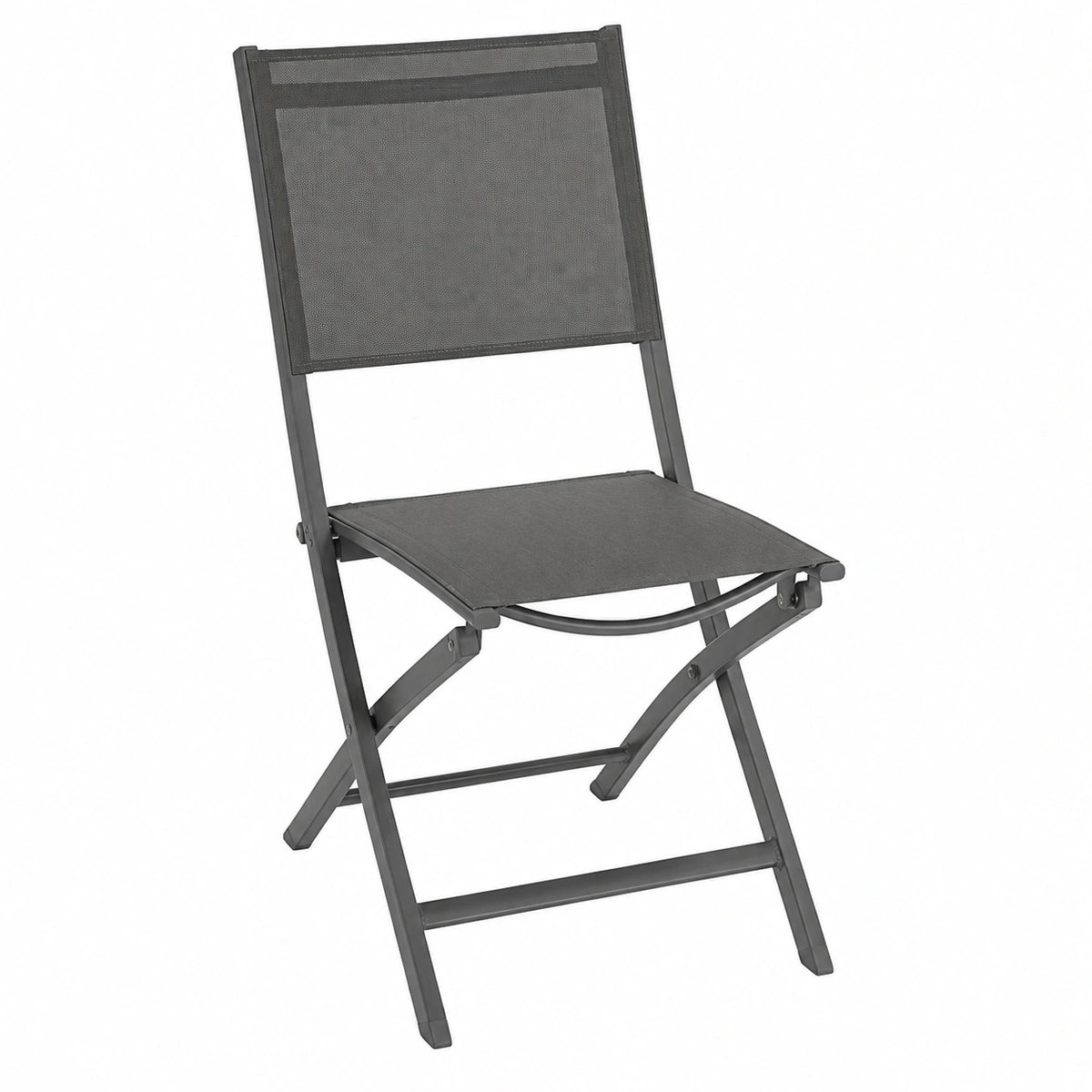 Chaise, pliable, en aluminium, coloris anthracite, 45 x 57 x 90 cm, pour la salle à manger ou la cuisine