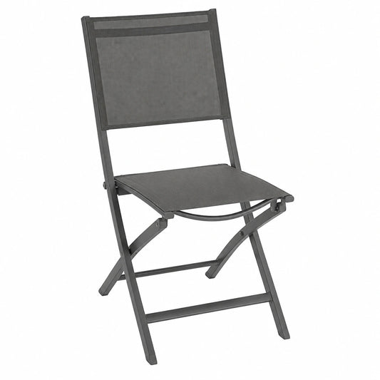 Chaise, pliable, en aluminium, coloris anthracite, 45 x 57 x 90 cm, pour la salle à manger ou la cuisine