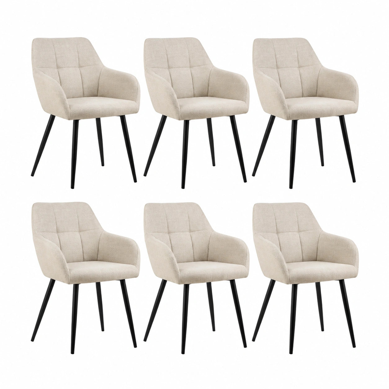 Chaise, en métal et tissu, coloris beige, pour la salle à manger ou la cuisine