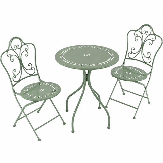 Salon de jardin, coloris vert, pour la terrasse ou le jardin