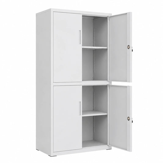 Armoire, en métal, réglable, avec étagères, avec portes, coloris gris, 40 x 80 x 180 cm, pour la chambre