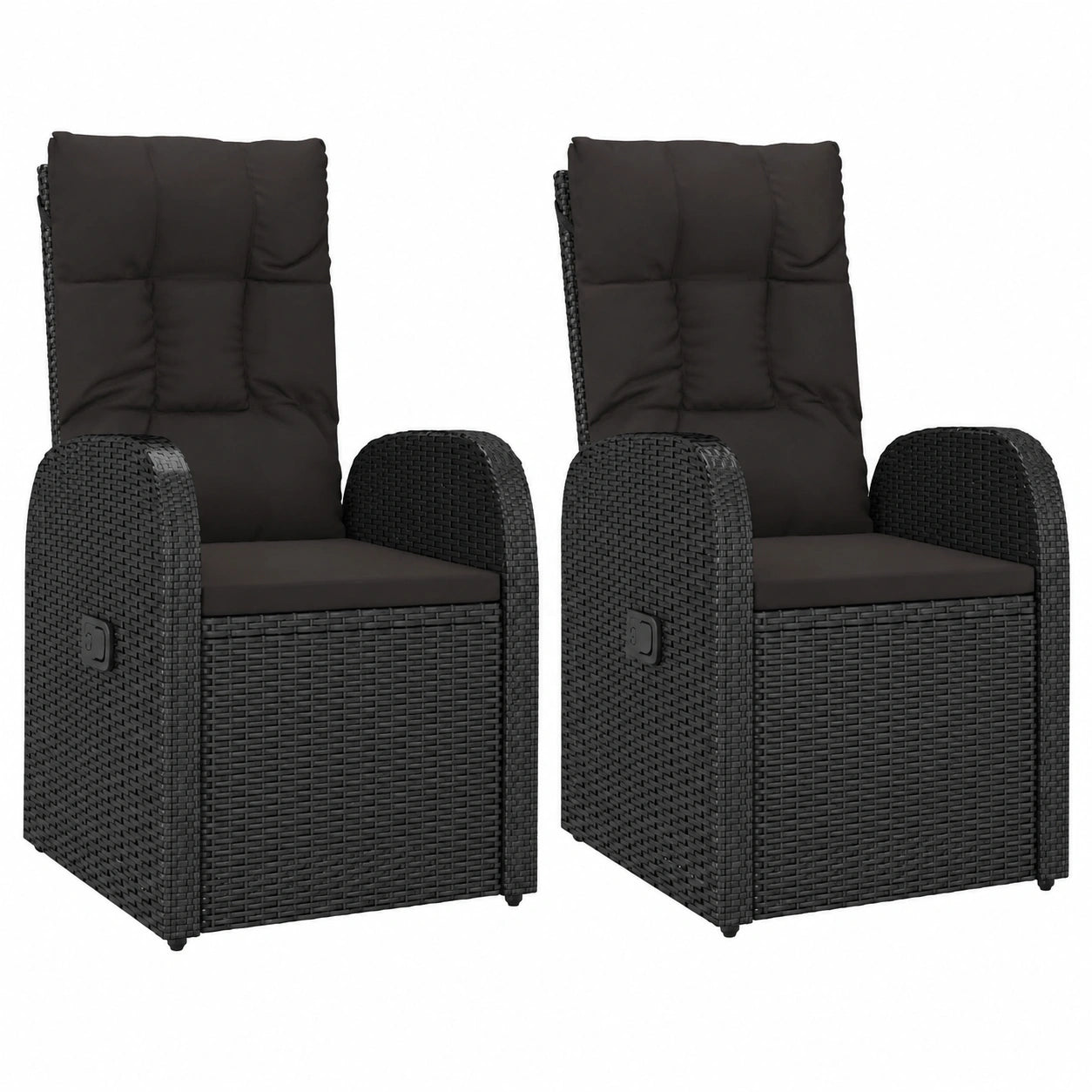 Fauteuil, en résine tressée, coloris noir, pour le salon ou la chambre