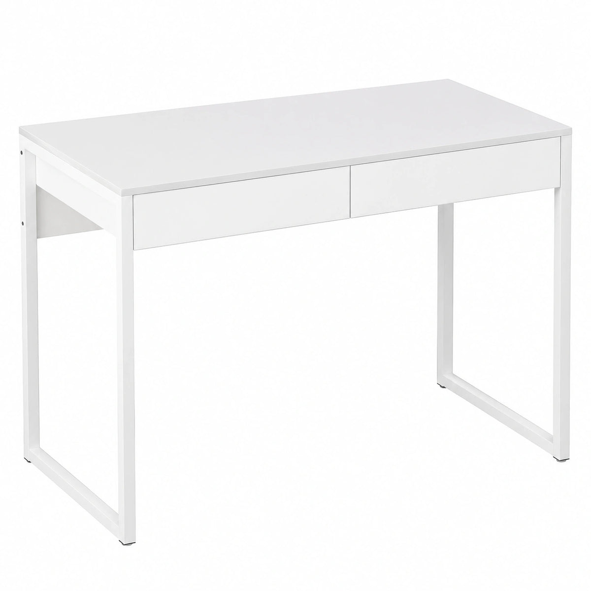 Bureau, en acier, avec tiroirs, coloris blanc, 100 x 50 cm, pour l’espace de travail