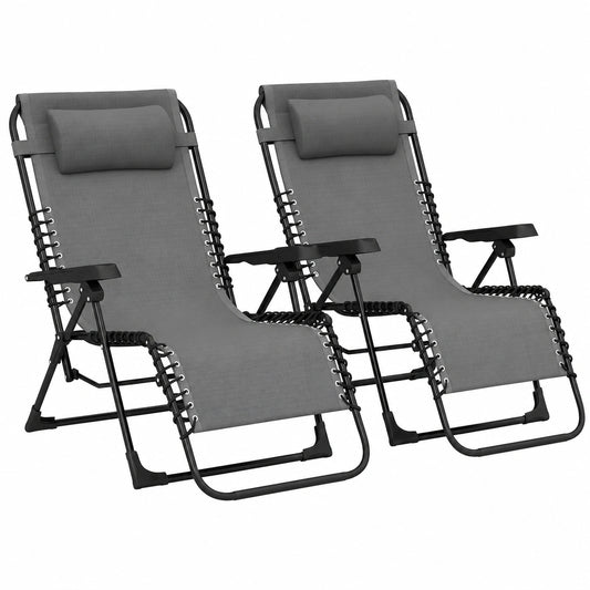 Chaise longue, 90 x 65 x 112 cm, coloris gris, pour la terrasse ou le jardin