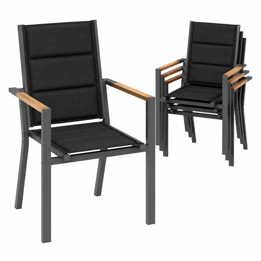 Salon de jardin, en aluminium, coloris gris, pour la terrasse ou le jardin